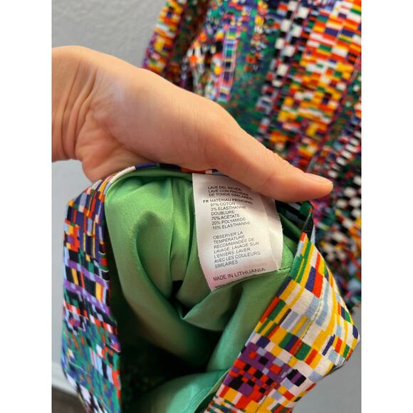 Marimekko Tirro Pixel Print Dress Sz 36 Colorful Abstract Scandinavian Dopamine - Picture 7 of 10